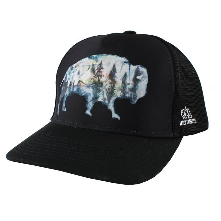 Roam Free Black Trucker Hat for wholesale by Wild Tribute