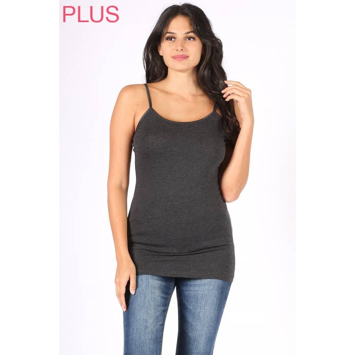 Timeless – wholesale Tank top – Women′s – PLUS Size Long Spaghetti Strap Tank Top5