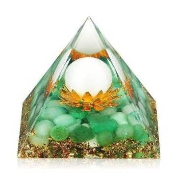 Green Aventurine Orgonite Crystal Pyramid (80 Mm) for wholesale by Designs by Deekay Inc.