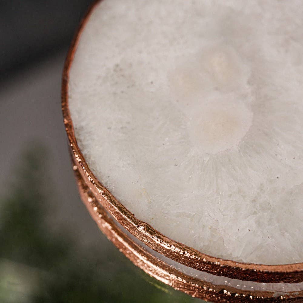 Nikita By Niki – wholesale Coasters – White Crystal Agate Coaster Set of 2 - 3 Colours3