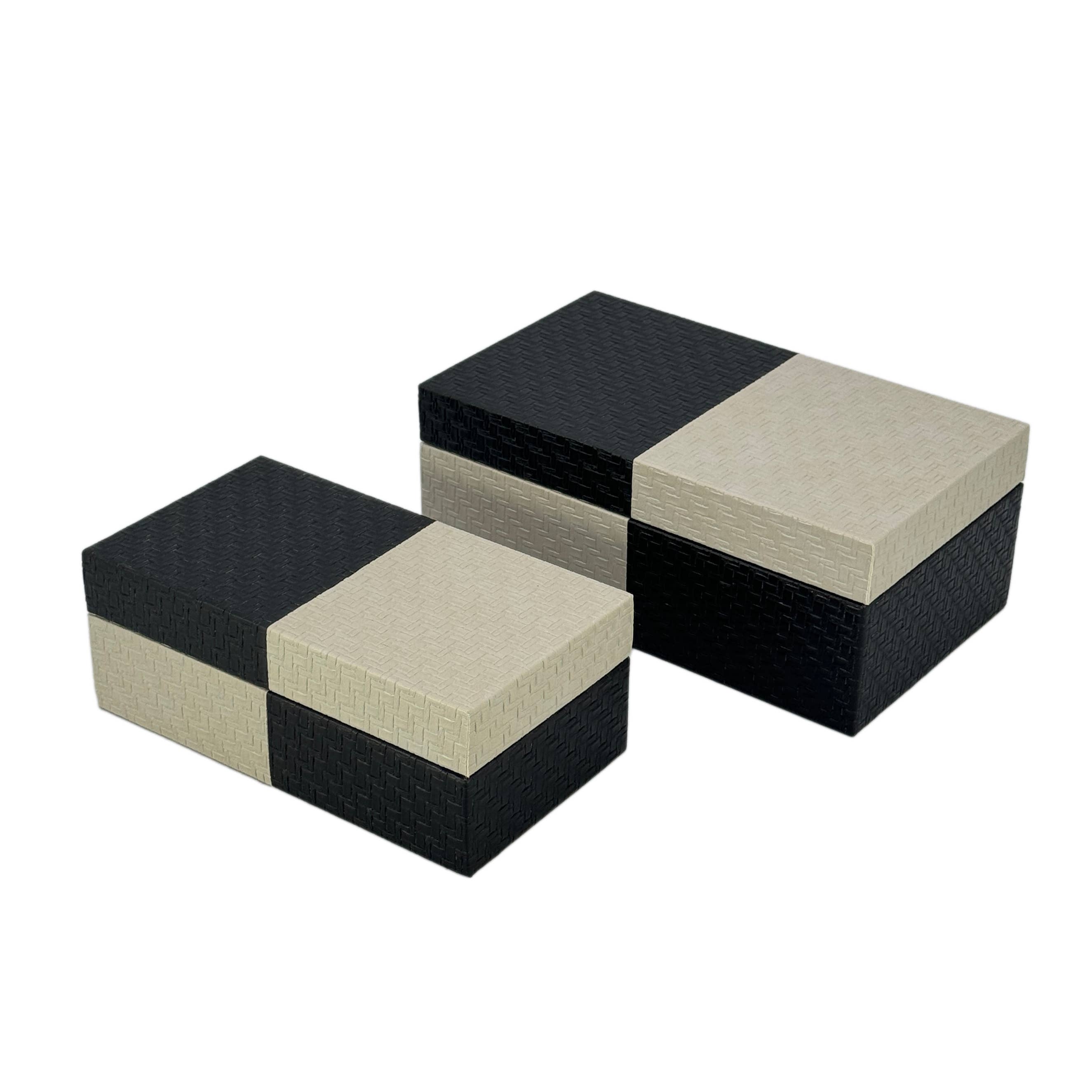 Galt International Company - Vente Boîtes décoratives - Coffret décoratif bicolore en cuir végétalien9