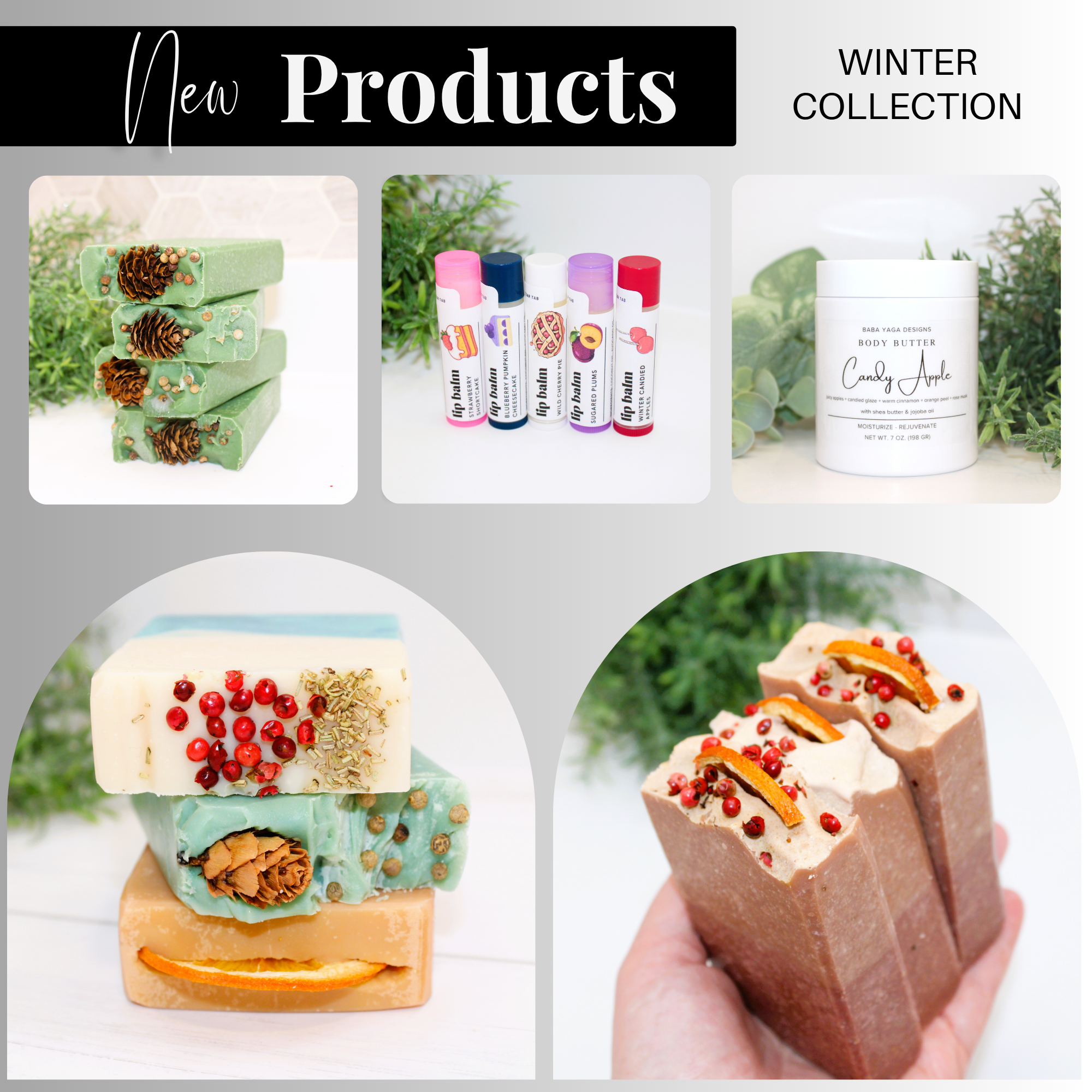 Baba Yaga Designs LLC - Wholesale Bar Soap - Winter Woods Soap Bar, Balsam Pine, Christmas Tree Holiday2