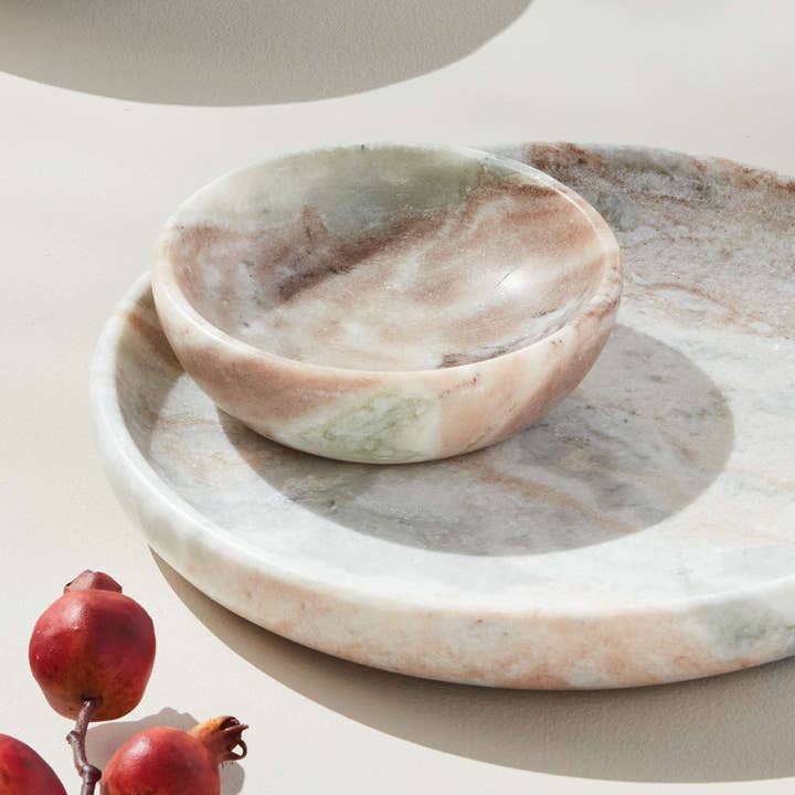 Napa Home & Garden - Wholesale Decorative Plate/Dish/Bowl - Josephine Bowl - Brown/White Marble1