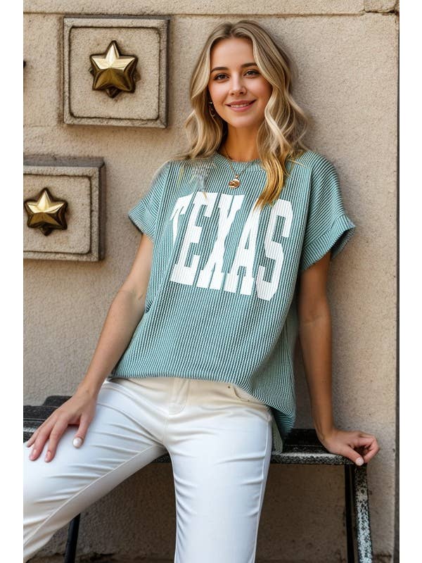 HEIMISH - Wholesale Tunic - Women's - ET7523-12 SOLID RIBBED LETTERING TOP3