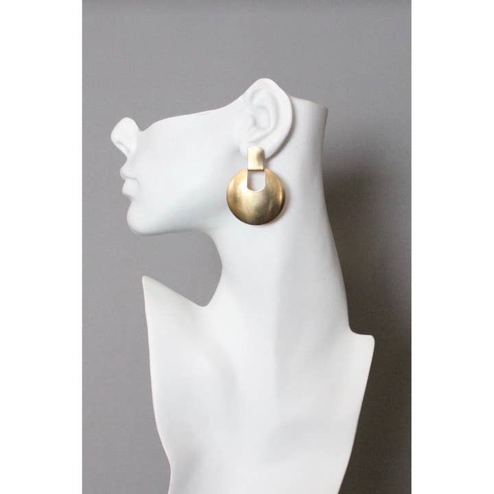 David Aubrey Jewelry - Wholesale Dangle Earrings - BKNE78 Geometric round brass post earrings1