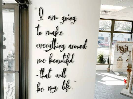 Feather and Birch - Wholesale Wall Accent - I am going to make everything around me beautiful Quote Word