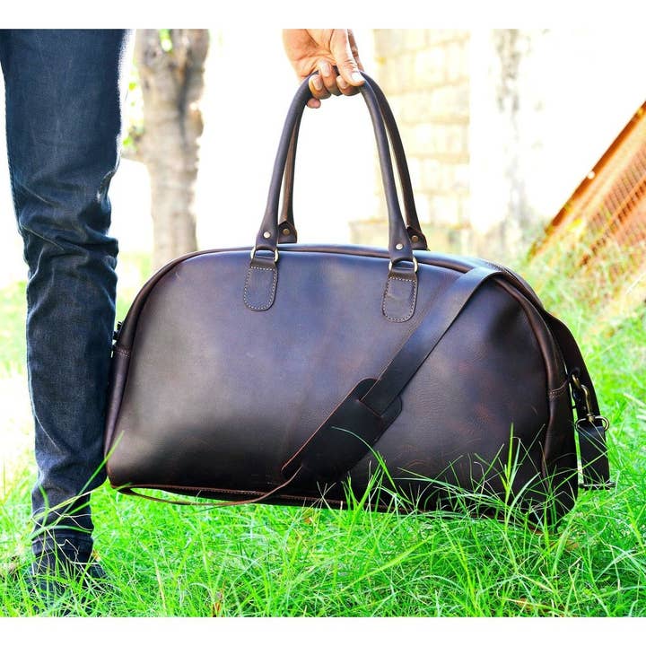 MLC - Wholesale Weekender bag – Unisex - Artisanal Protection Handmade Leather Duffle Weekender bag5