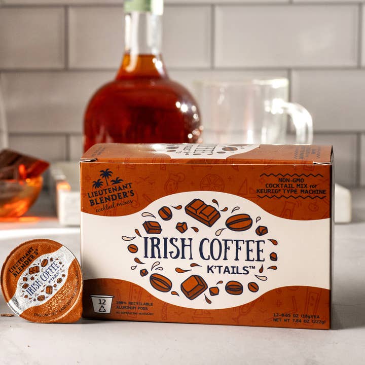 Lieutenant Blender's Cocktail Mixes - Wholesale Cocktail Mix/Syrup - Irish Coffee K'Tails® Single Pod Cocktail Mixers 12 Ct10
