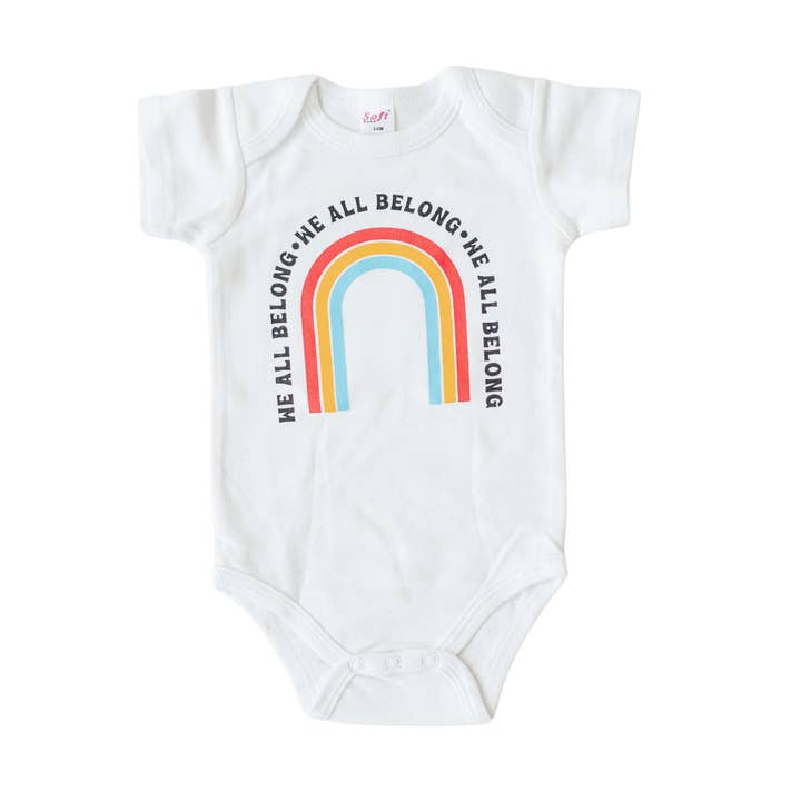 We All Belong Baby Onesie, Baby Bodysuit, Baby Clothing for wholesale by Sweetpea and Co.