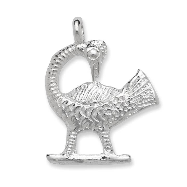 Colgante grande de pájaro Sankofa de plata de ley .925 para venta al por mayor de Better Jewelry