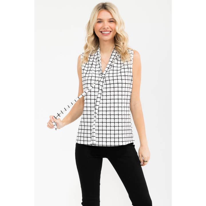 PLAID MOSS CREPE NECK TIE for wholesale by Perseption