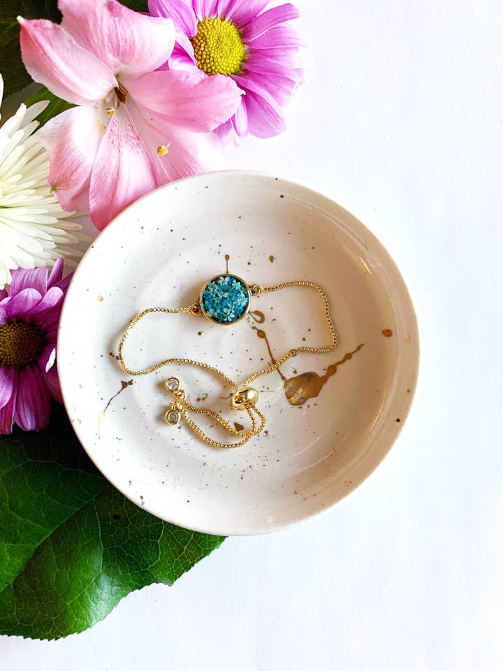 Sliding Adjustable Bracelet - Real Flowers for wholesale by Flora and Forest Jewellery