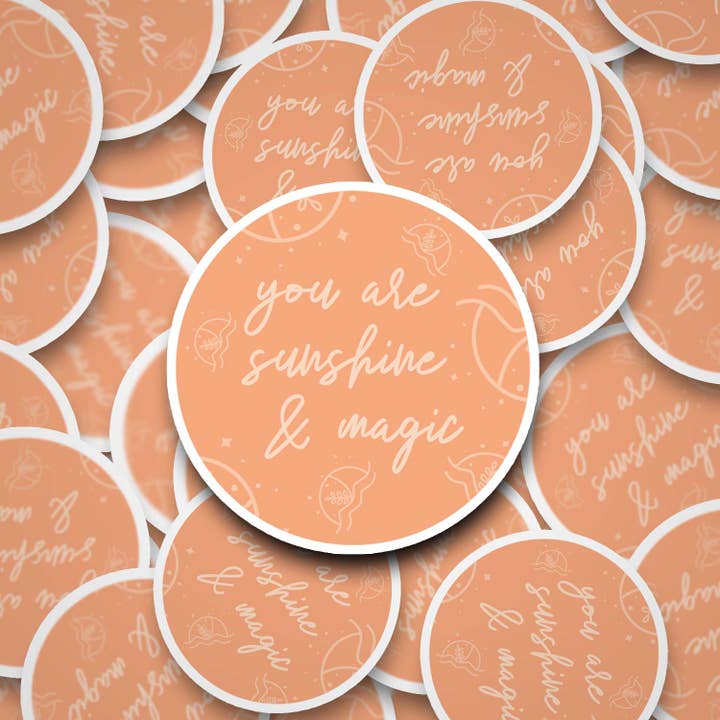 Du är Sunshine & Magic 3 ”Vattentät Klistermärke för wholesale av Hello Soulshine