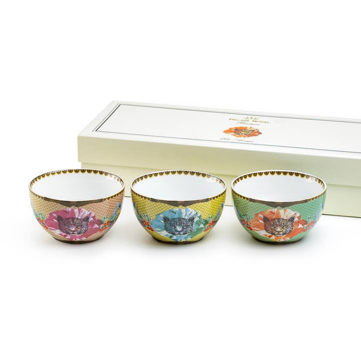 Grace Teaware - Wholesale Bowl - Summer Savanna Leopard 3.75" Porcelain Tidbit Bowls Set of 30