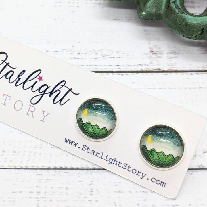 Mountain Glass Stud Earrings for wholesale by Starlight Story
