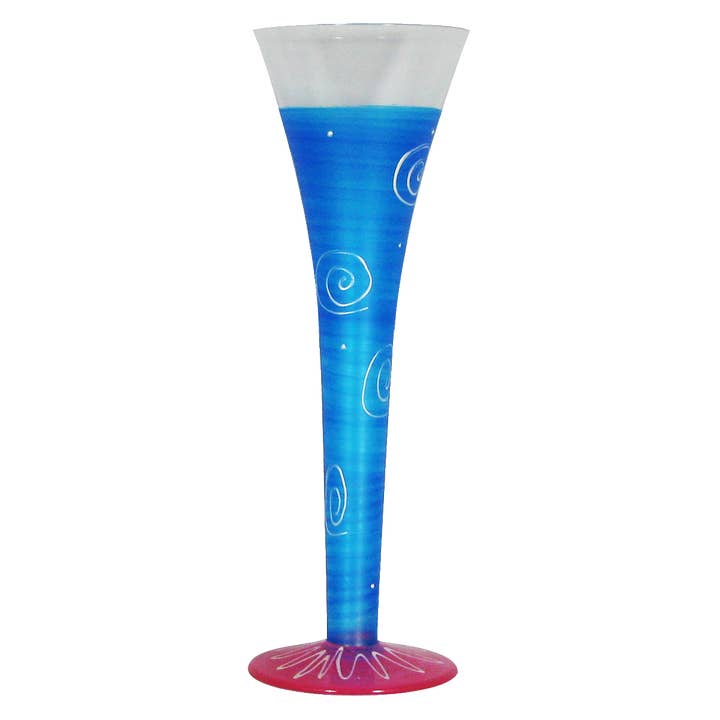 Peruvian Splendor Turquoise Hollow Flute Glasses for wholesale by Golden Hill Studio