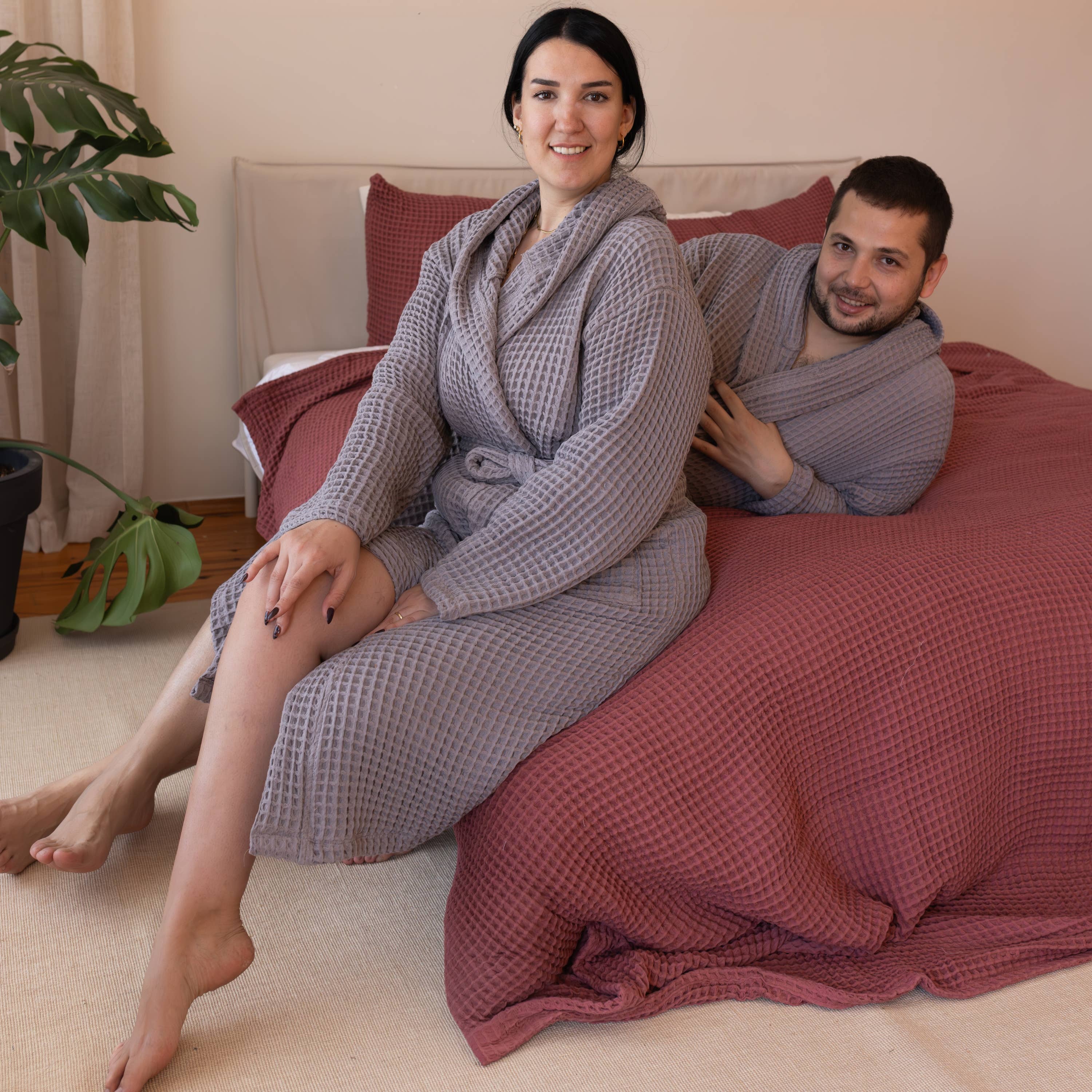 Vivamaison – Engroshandel Morgenkåbe - Unisex – Premium Vaflet Bomuld Badekåbe, Unisex Spa Komfort127