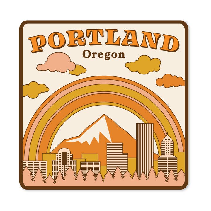Portland Oregon Sticker | Retro Travel Decal Waterproof for wholesale by Wild Child Brand