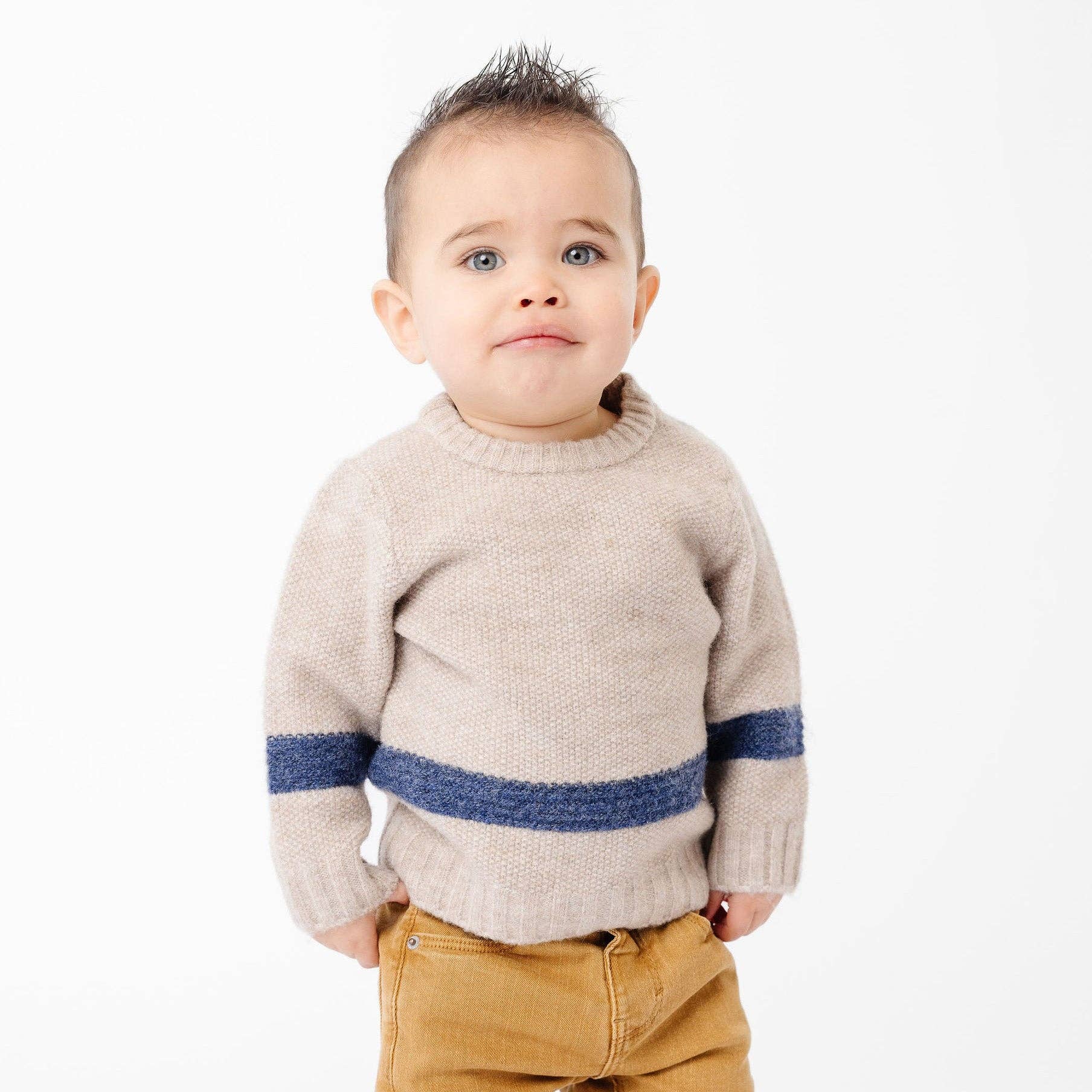 Copper Pearl - Wholesale Knit Sweater - Kids - Sweater Crew - Navy Stripe0