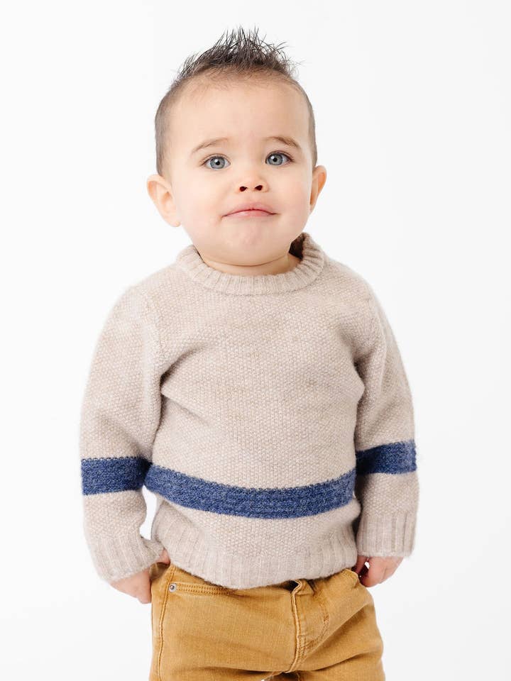 Copper Pearl - Wholesale Knit Sweater - Kids - Sweater Crew - Navy Stripe