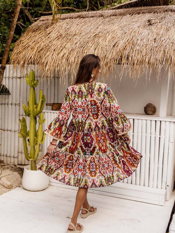 I AM PYLGRYM - Wholesale Dress – Women's - Miska Dress - Moon Beam Ikat5