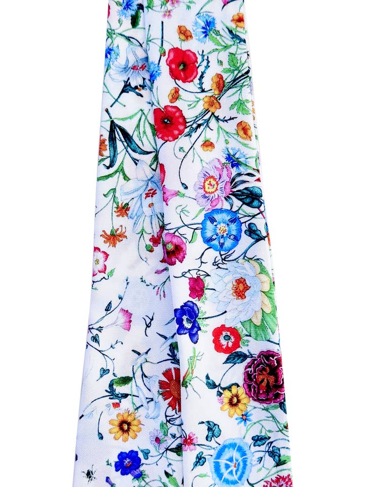 Geknoopte Heldere Bloemenprint Sjaal Ketting-S114 voor wholesale door Gemelli