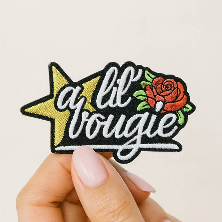 A Lil Bougie Iron-on Patches with Star and Rose for wholesale by Shannon's Jewelry Bar