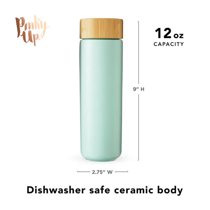 Pinky Up - Wholesale Insulated Mug/Tumbler - Tatyana™ Ceramic Travel Mug with Infuser in Turquoise6