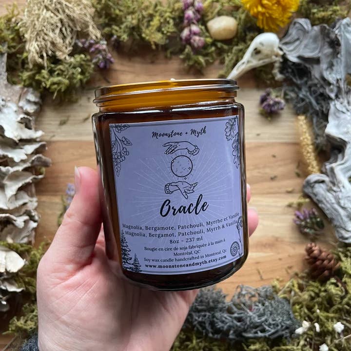 Moonstone and Myth - Wholesale Jar/filled candle - Oracle, 100% soy wax scented candle1