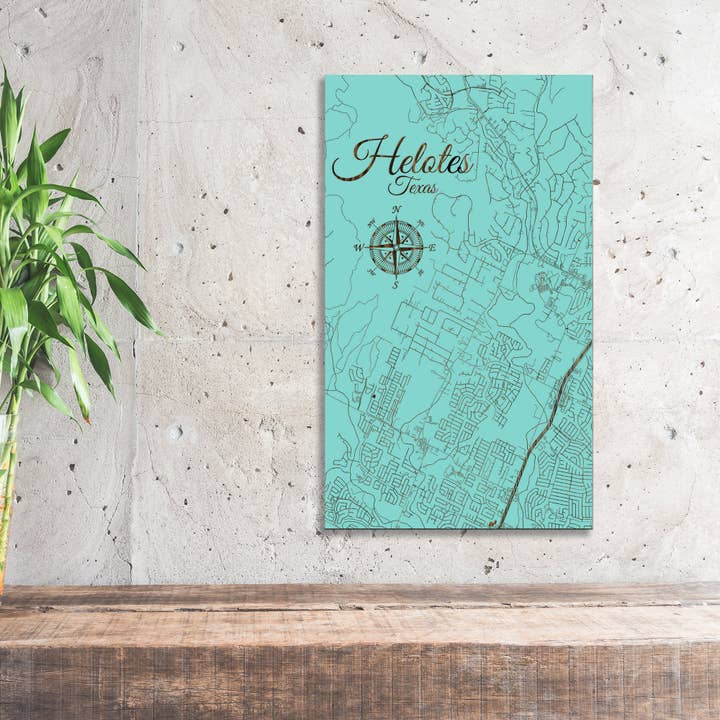 Texas: Helotes Street Map for wholesale by Fire & Pine