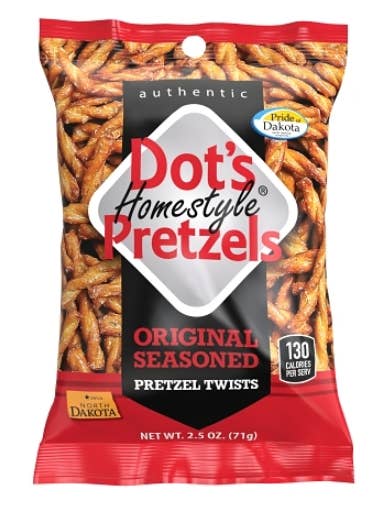 iSweet.ca - Wholesale Pretzels - (S6-06) Prtzls-PgBg-Dot'sPrtzls-OrgSsndTwsts2. 71g x12 units