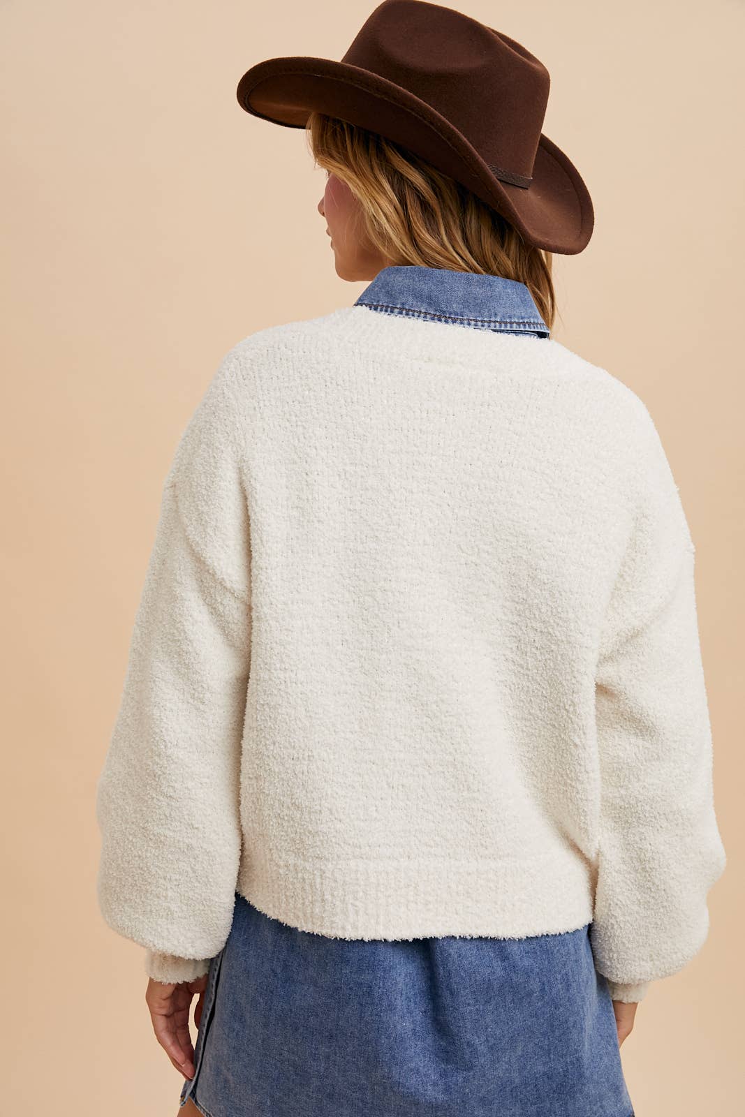 In Loom – Cardigan - Mulher por atacado – Cardigã Cropped Confortável de Chenille8