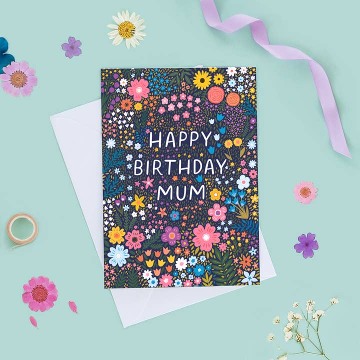 Pear Tree Press – wholesale Birthday card – Pink Floral Birthday Card For Mum - Bestseller (Case of 6)1