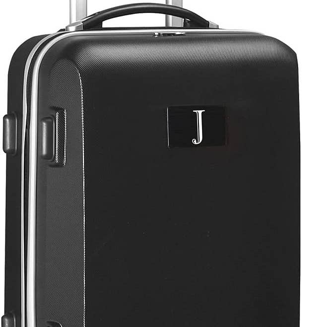Personalized 21" Carry-On Hardcase Spinner, Letter J for wholesale by Mojo Licensing