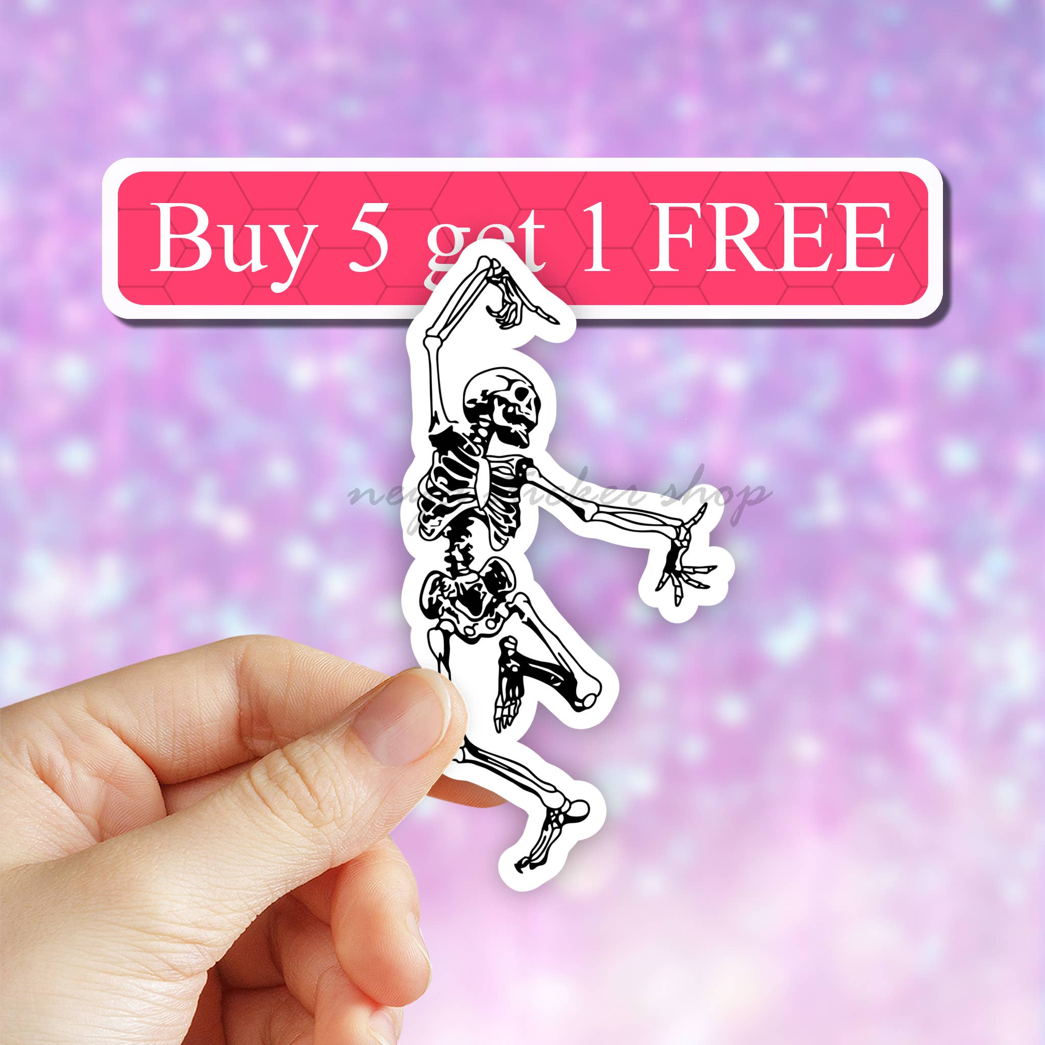 Neya Sticker Shop - Wholesale Sticker - Dancing skeleton sticker, vinyl stickers, funny meme decal