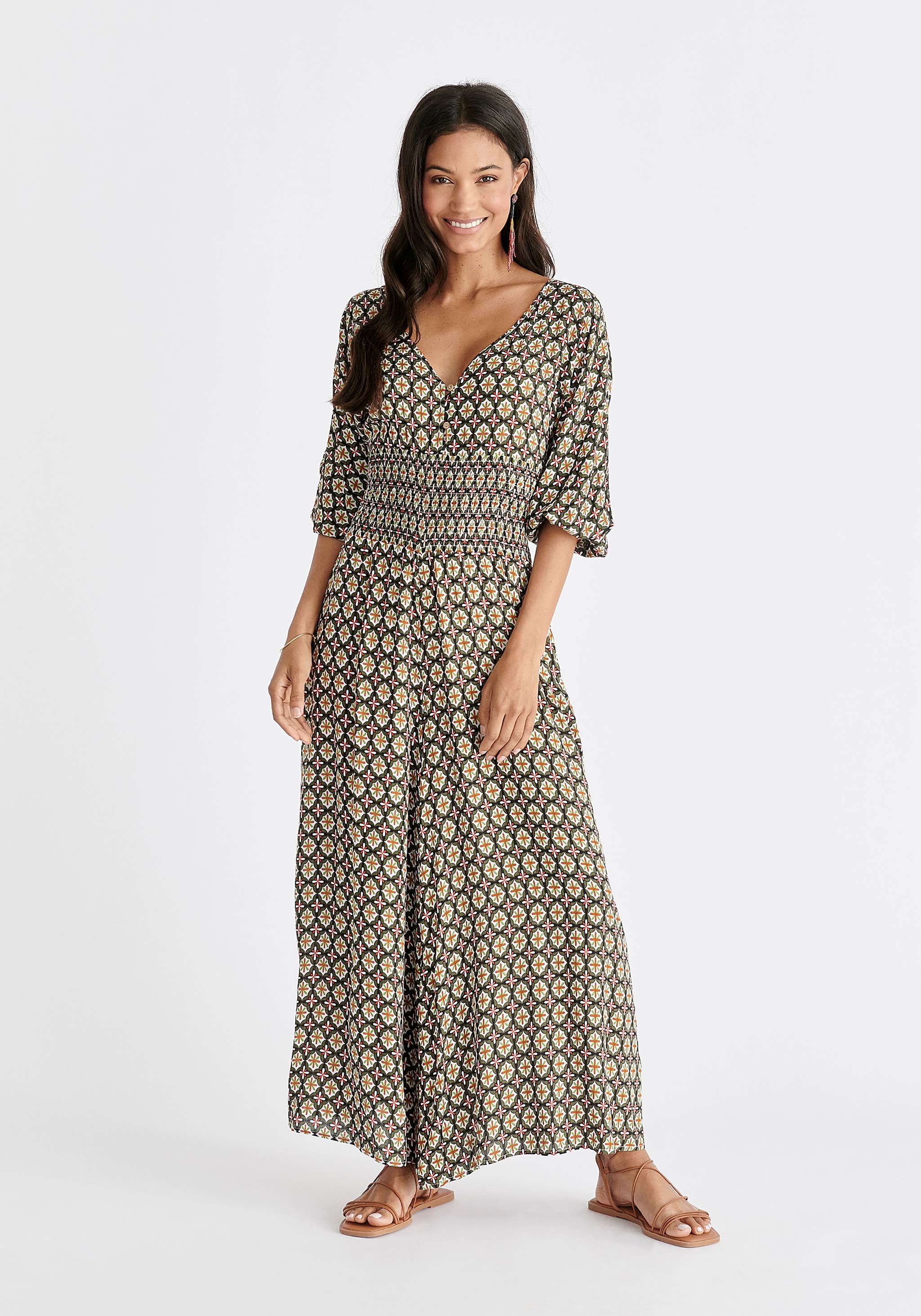 Paisie - Wholesale Jumpsuit - Women's - Boho V-Neck Jumpsuit1