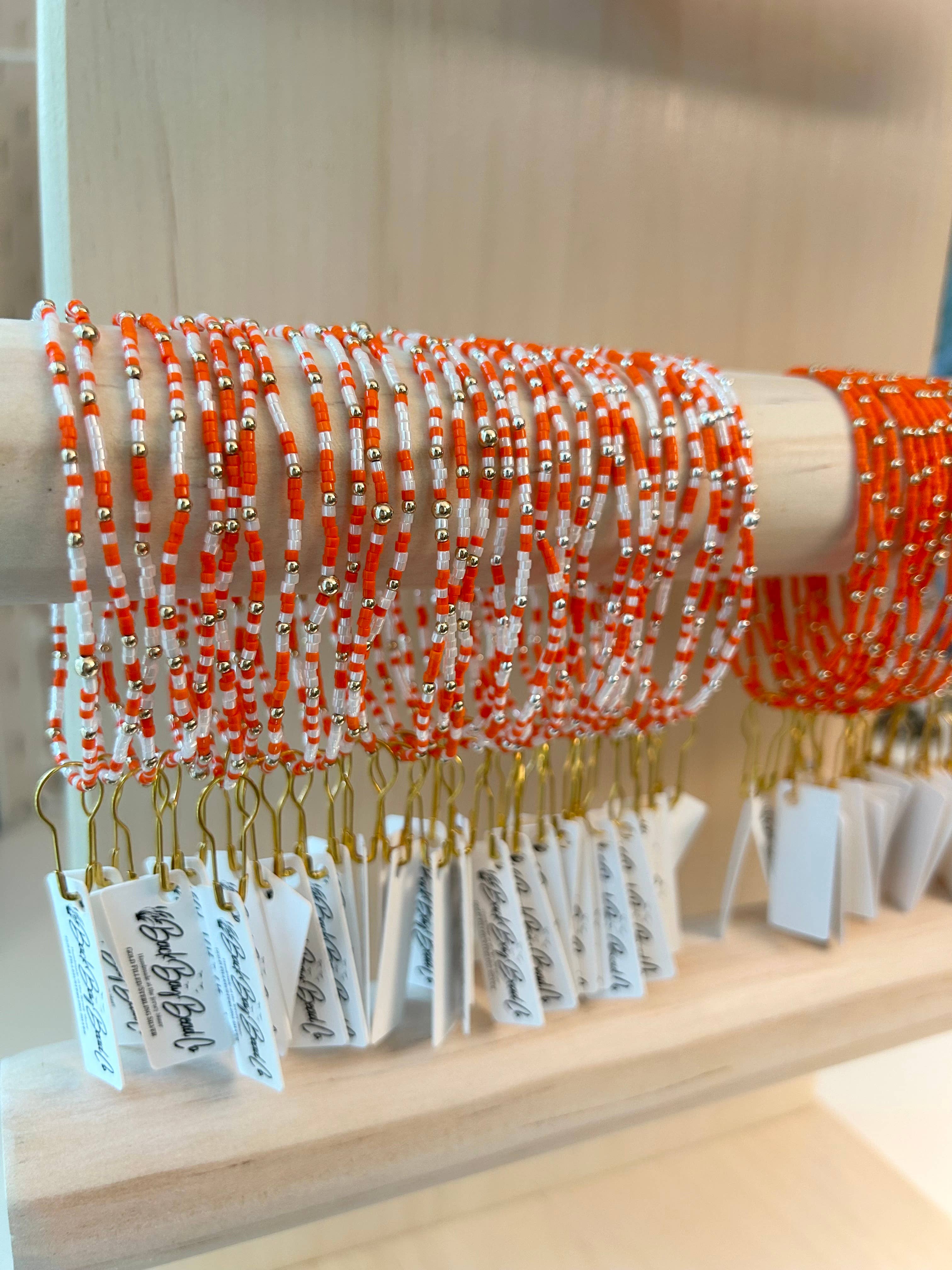 Back Bay Bead Company - Wholesale Beaded Bracelet - Game Day Bracelets Seed Bead Gold Filled Stretch Bracelets 10