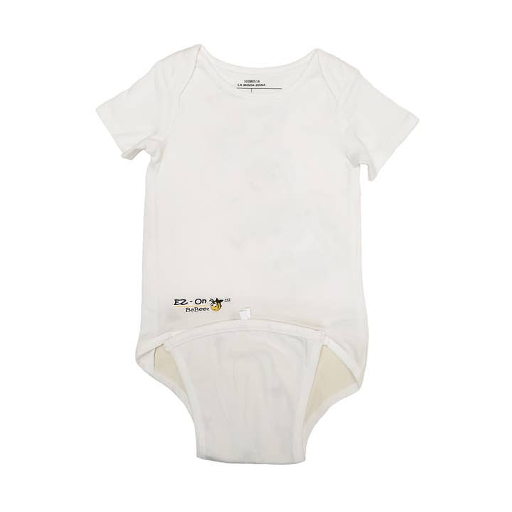 EZ-On BaBeez™ - Spring & Summer - White - Baby Bodysuit, Short Sleeve for wholesale by EZ-On BaBeez