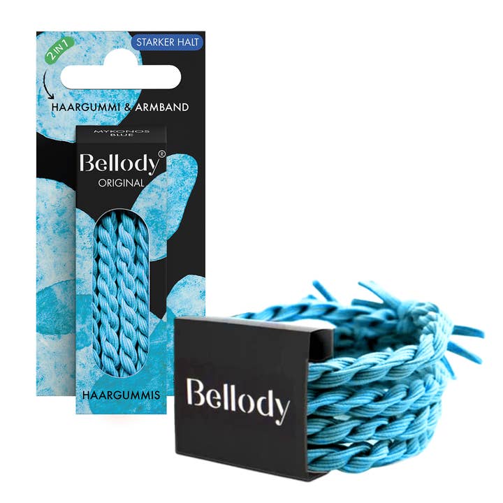 Hair Ties Turquoise - Bellody® (4 Pieces - Mykonos Blue) for wholesale by Bellody GmbH