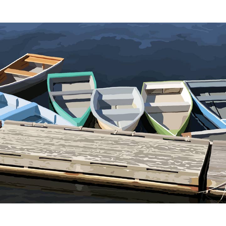 Dinghies Art Print for wholesale by Lehoux Art