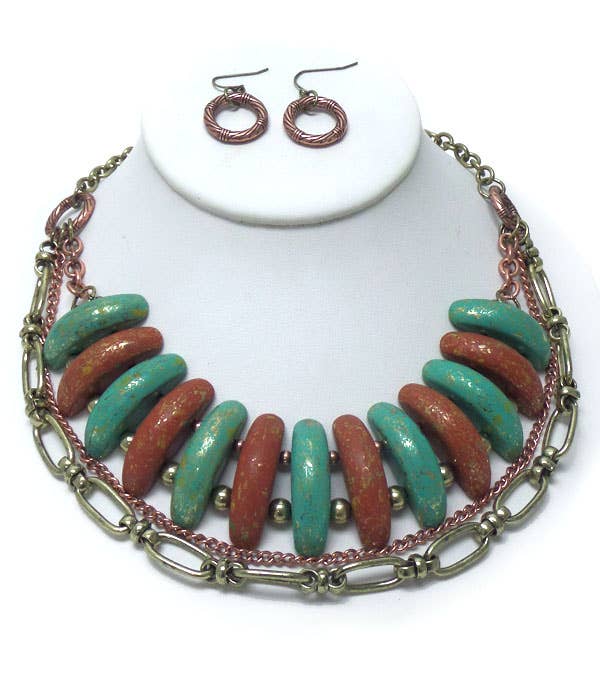 Jewelry Max - Wholesale Jewelry Set - ( U747 )  VINTAGE RUSTIC NECKLACE SET0