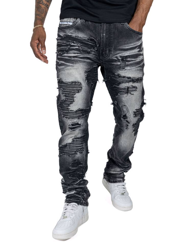 M1781 Prato Jeans - Black Wash voor wholesale door Frost Originals