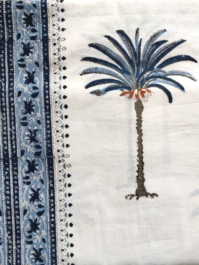 Palm Tree Blue XL Tablecloth for wholesale by LNH EDIT