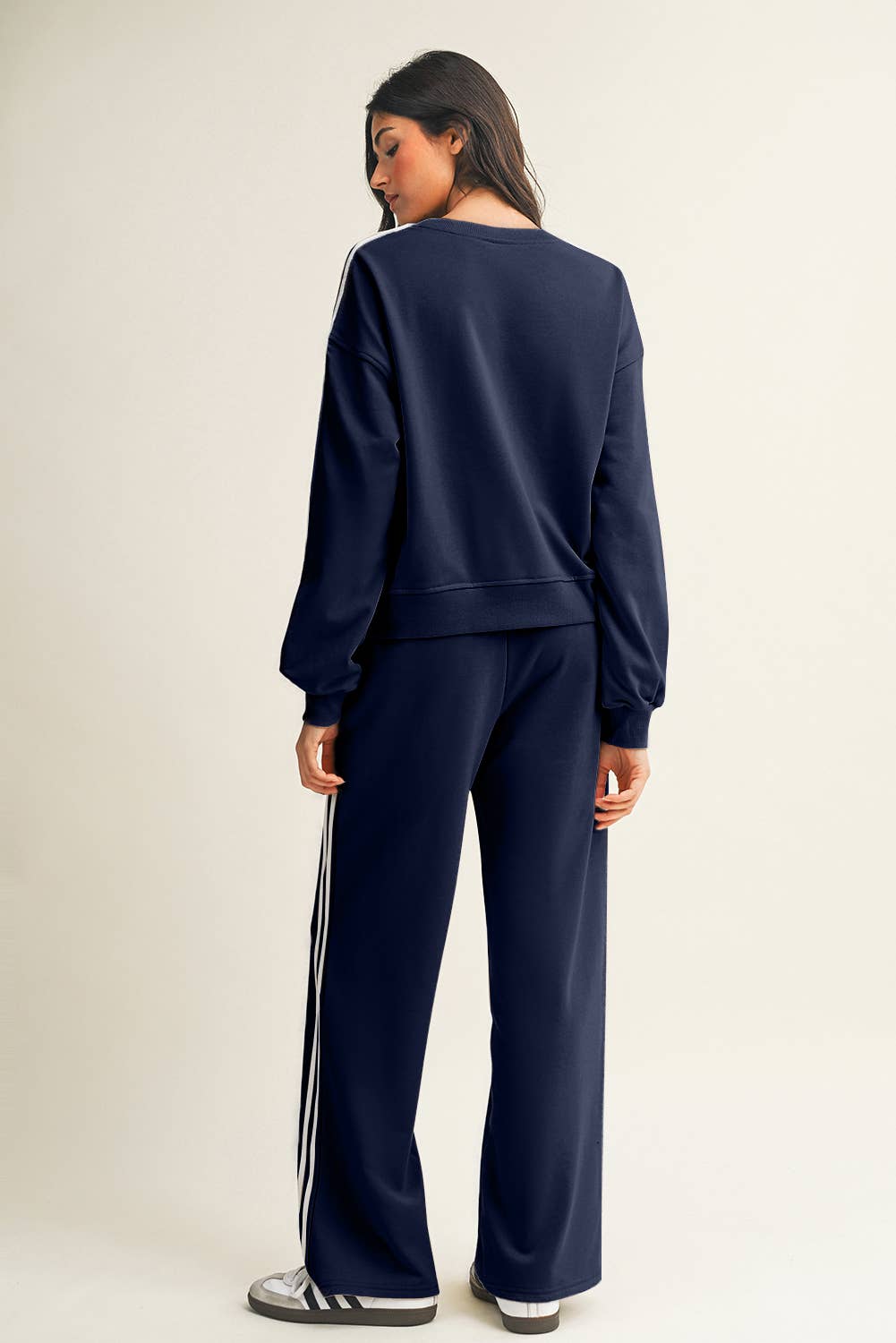 Little Daisy Closet - Wholesale Top & Pant Set (NOT Loungewear) - Women's -  LDC Striped Crewneck Pullover Sweatpants 2pcs Outfit8