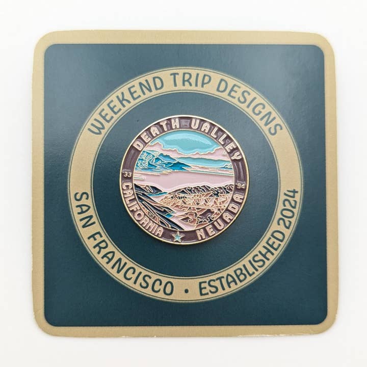 Death Valley Enamel Pin for wholesale by Weekend Trip Designs