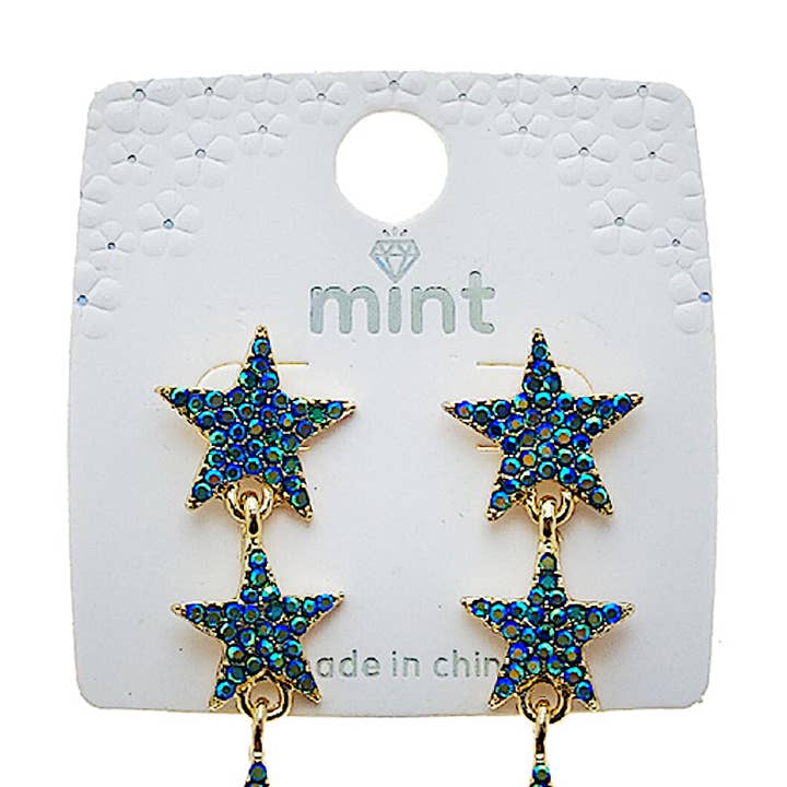 Rhinestone Star Cascade Earring for wholesale by Atlas Fashion