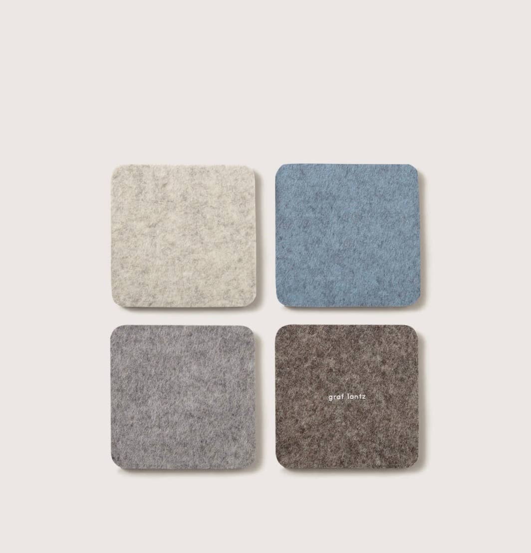 Graf Lantz - Wholesale Coasters - Bierfilzl Merino Wool Square Multi 4 Pack Cobblestone