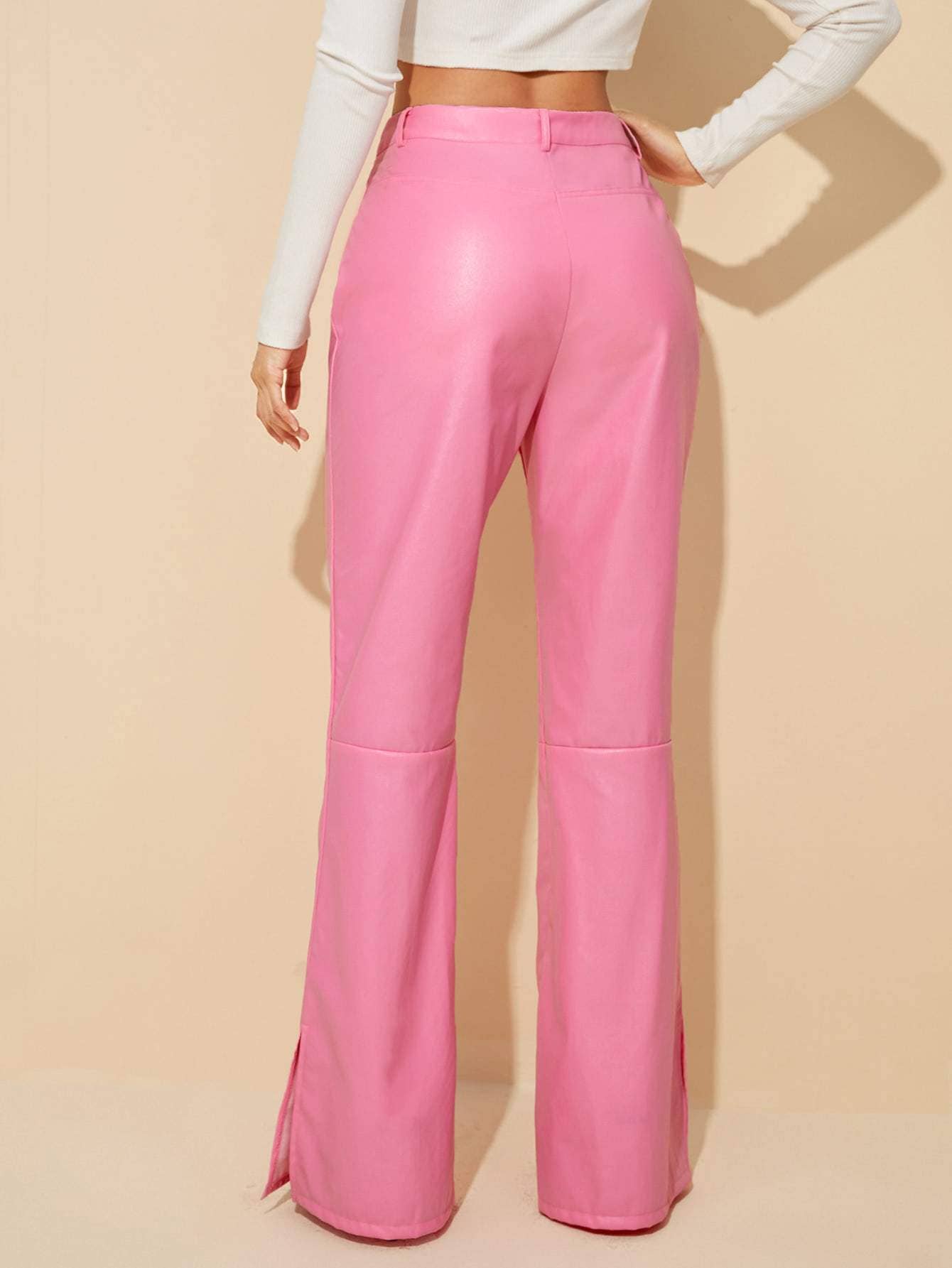 Flarix - Wholesale Pants - Women's - pu leather flare leg pants1