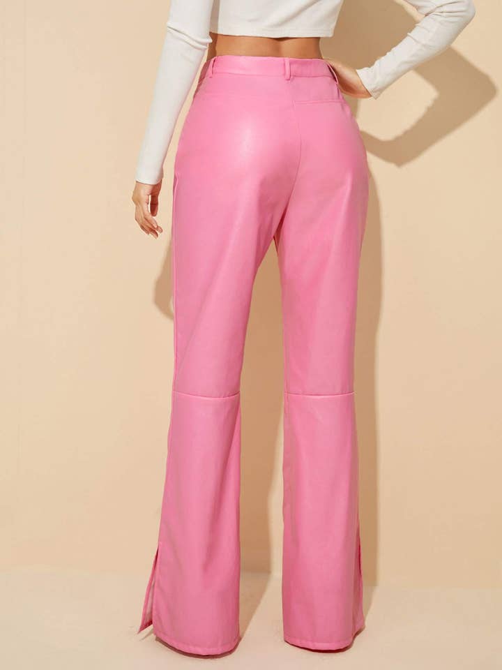 Flarix - Wholesale Pants - Women's - pu leather flare leg pants1