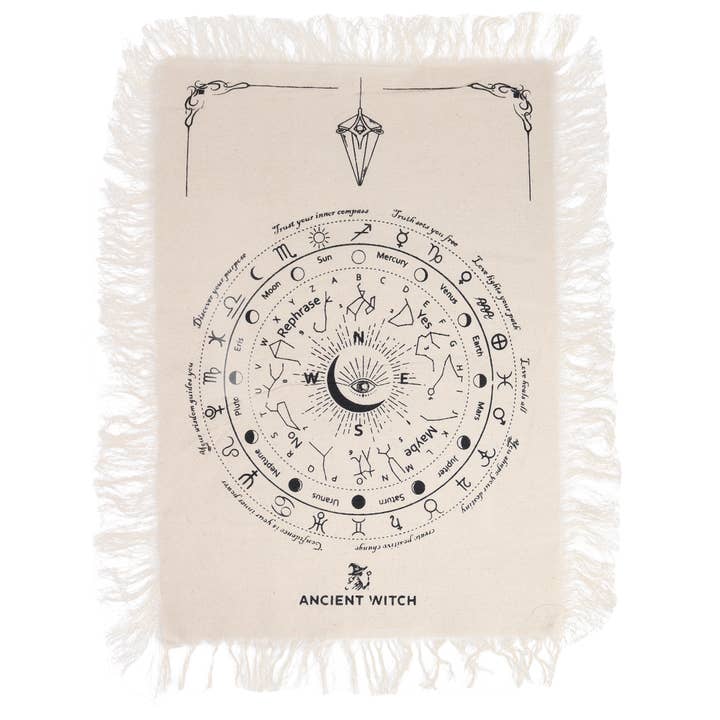 Ancient Wisdom - Wholesale Tablecloth - Ancient Witch Pendulum Divination Cloth
